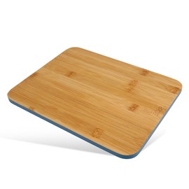 Fackelmann Balance Wooden Bamboo Chopping Board - Robust Wooden Board for Kitchen for Meat, Fish and Vegetables - Modern Chopping Board with Coloured Edge - 30 x 23 x 0.5 cm, Brown