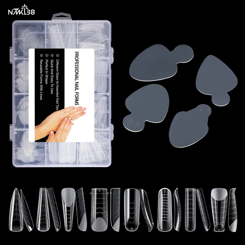 NMKL38 288PCS Nail French Silicone Sticker Nail Dual Form Set