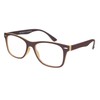 Matte Rubberized Hipster Horn Rim Spring Hinge Reading Glasses Brown