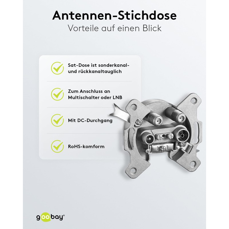 Goobay 67049 4-Way Antenna End Wall Socket