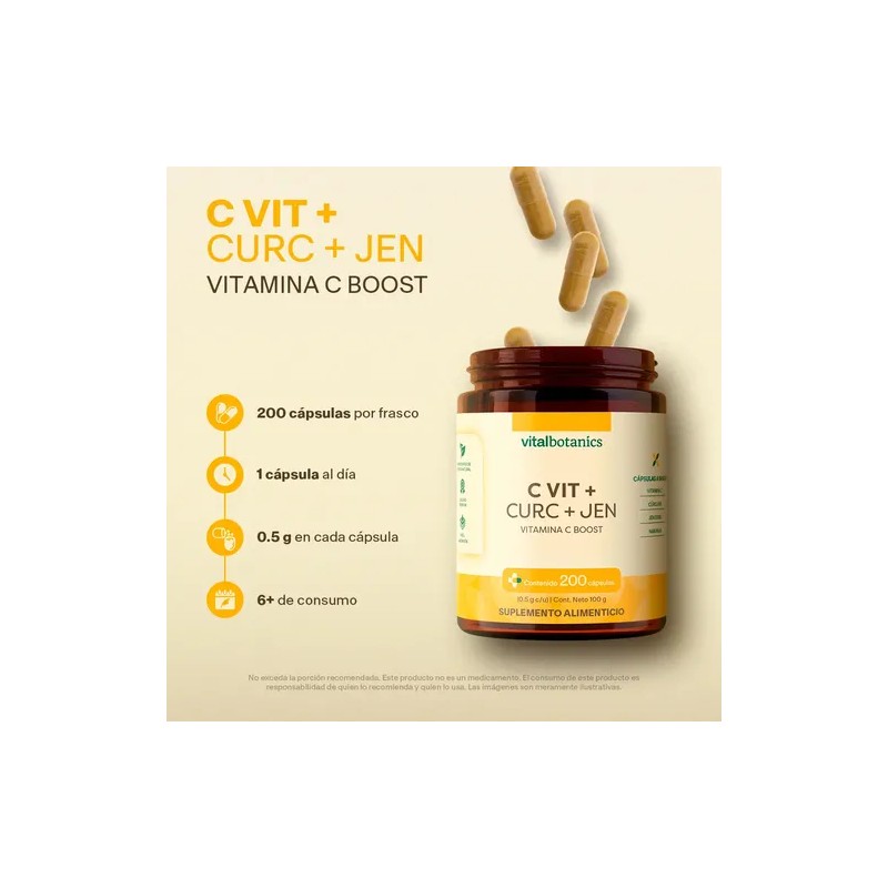 Suplemento Vitamina C 200 Cápsulas | Vitalbotanics