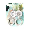 Silver and White Dangle Earrings. Jewelry Earrings for Women #3298FE405