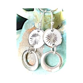 Silver and White Dangle Earrings. Jewelry Earrings for Women #3298FE405