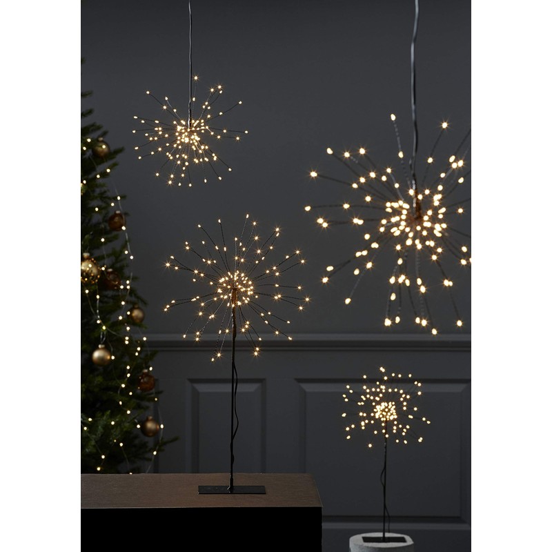 Star 710-01 3D-LED-Hängestern "Firework", Metall, Schwarz, 26 x 26 x