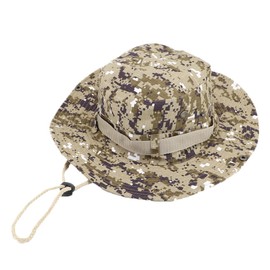 Awlsyj Mens Womens Sun Bucket Hat Wide Brim Fishing Hat Safari Hat Foldable Boonie Cap Outdoor UV Protection Beach Travel Fishing Hiking Hat (Digital Camouflage Khaki)