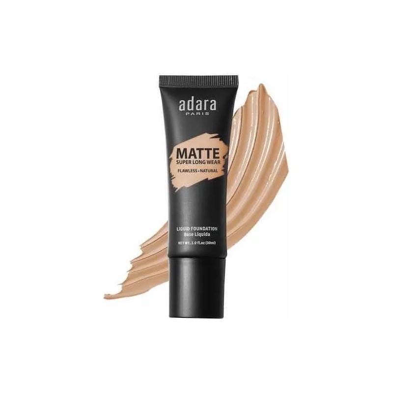 Base Líquida Mate Alta Cobertura Adara Paris 203 Beige Larga