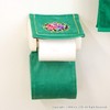 OKA Chenille Rose Paper Holder Cover Green with Spare Holder