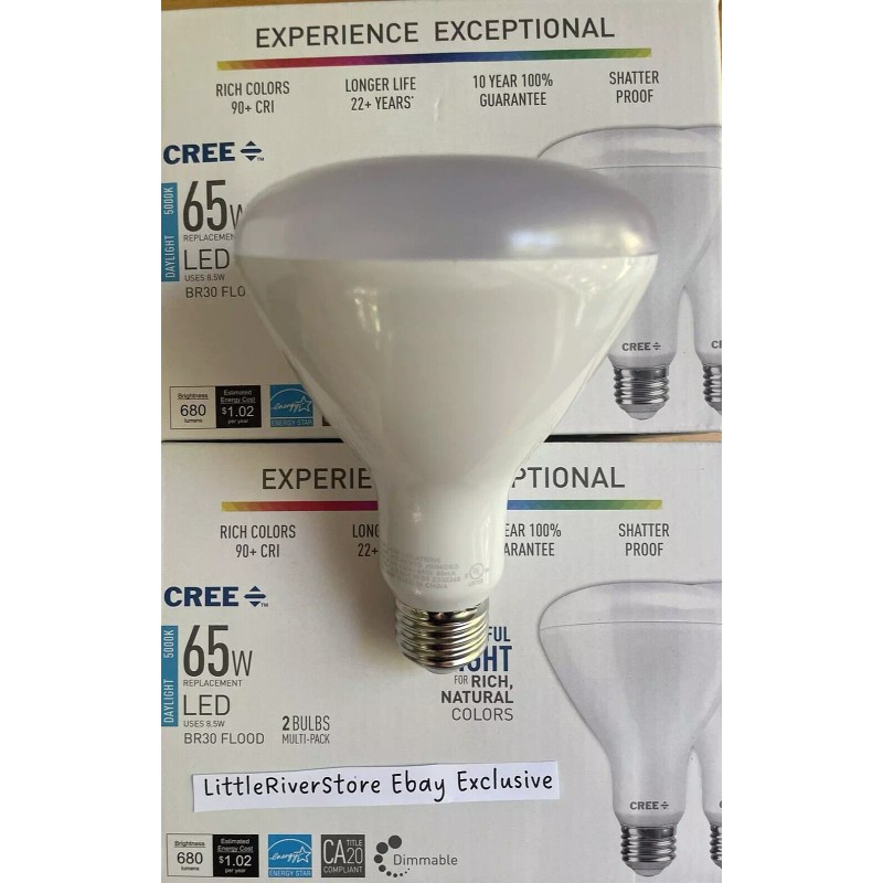 Cree 4 BULBS CREE 65W /8.5W LED FLOOD Daylight 5000K