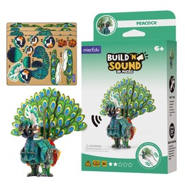 mierEdu - Soundwunder 3D Puzzle Peacock - Creative Educational Toy with Sound for Children - Peacock Puzzle