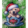 Generic Labrador Retriever Santa Pup in Merry Christmas Tea Cup