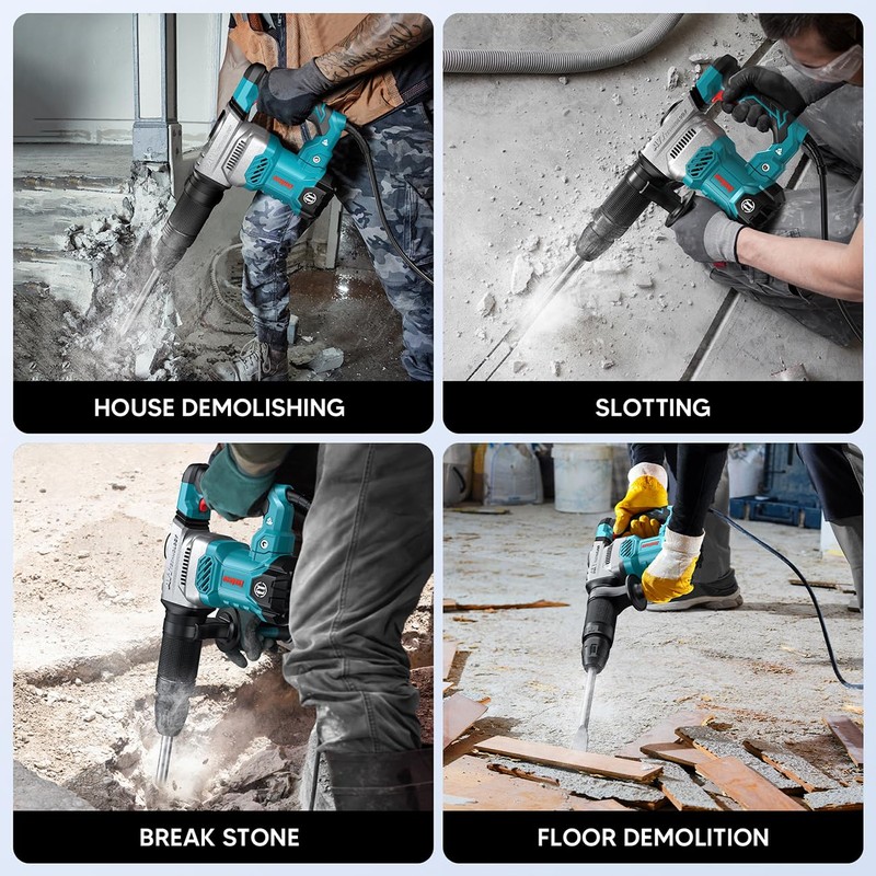 ENEACRO SDS-Max Demolition Jack Hammer for Concrete, Lightweight 11 Amp