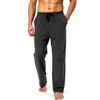 Pudolla Men's Cotton Yoga Sweatpants Athletic Lounge Pants Open Bottom
