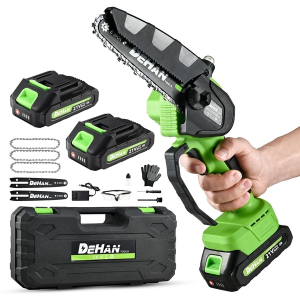 DEHANTOOLS 6 Inch Mini Cordless Chainsaw Brushless Electric Chain Saw