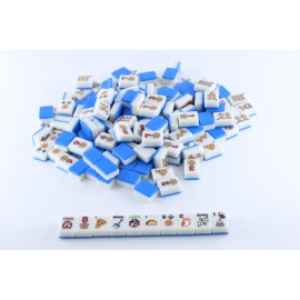 Custom American Mahjong Tiles Carving Custom Mahjong Tiles 166 Tiles American Mahjong Master Indoor EntertainmentSize: 1.26inch * 0.95inch *0.63inch, Color: Blue