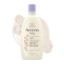 Aveeno Baby Baño Nocturno Calmante y Confortable, Jabón para Cuerpo y Cabello con Aromas Relajantes de Lavanda y Vainilla y Extracto Natural de Avena, Fórmula Sin Lágrimas, Sin Parabenos, Ftalatos y