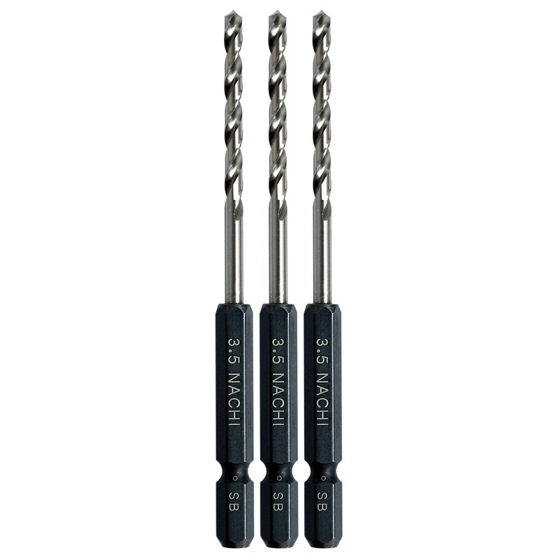 NACHI Hexagonal Shaft Ironwork Drill 3-Piece Set, 0.1 inch (3.5