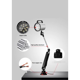 XUNDE12W 110V-220V IP68 Machine Lighting Adjustable Aluminum Alloy LED Work Light for Lathe, CNC Milling Machine, Drilling Machine - Long Arm (12)