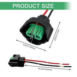 Rebvugr 2PCS H11 H8 Female Adapters Wiring Harness Sockets w/ 4-Inch Wire Pigtails, Headlight Harness, Fog Light Connector Adapter Retrofit Pigtail, Car Fog Light Socket Universal for Most Vehicles