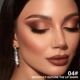 BINGBRUSH 2 in 1 Lip Liner and Lipstick Combo, Matte Lipstick Long Lasting Waterproof Lip Pencil Crayon, Smudge Proof Lip Stain,Hign pigmented Women’s Makeup(04#Spiced Cocoa)