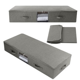 N/A, Jumbo Grey Under bed Storage or on Top of a wardrobe - Bag with Window and Zip. H 15 x D 45 x W 100 cm, Weight limit 6KG