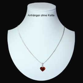 InCollections Ladies Pendant 925/000 Sterling Silver with Amber, Heart