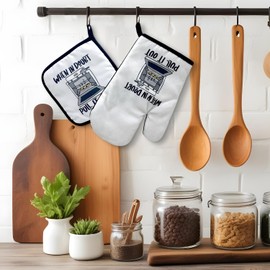 When in Doubt Pull It Out,Funny Oven Mitts and Pot Holders,Silicone Non-Slip Oven Mitts,Chef Gift,Housewarming Gift Ideas,Cooking Baking BBQ Gifts