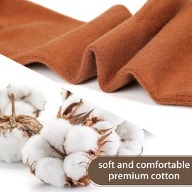 FGZ Women Thin Cotton Socks, Soft Cotton Bootie Socks Women Above Ankle Crew Socks 5 Pairs(Orange and Brown,8-10)