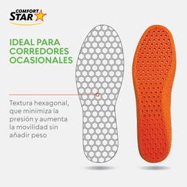 Plantilla Fly Runner Comfort Star: Absorción de Impactos y Mejor Agarre - Tecnología de Tracción, Ultraligero (26-27)
