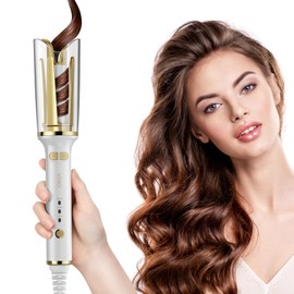 VISKS Hair Iron, Anti-Tangle Auto Curling Iron, Easy Control 28mm Iron, Dual Voltage Rotating Hair Iron 2-Way with Auto Shut-off for Hair Styling