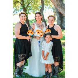 Dressystar Women Halter Lace Wedding Guest Dress Hi-Lo Cocktail Party Bridesmaid Formal Dresses Black XL