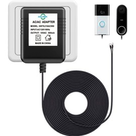 Video Doorbell Transformer 18V500MA Power Transformer Compatible with All Versions of Ring Doorbell and Nest Ecobee, Sensi and Honeywell Thermostats 26ft Cable (18V-26ft)