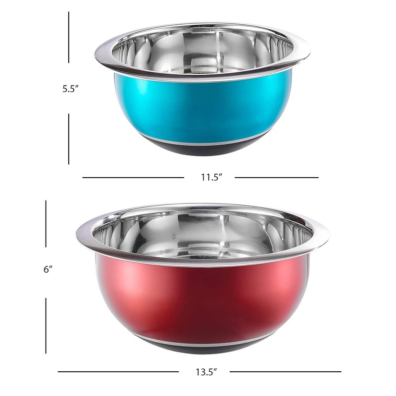 Colleta Home Colorful Mixing Bowl- 4 Pc Set- Stackable Nesting