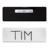 15pack Blank Name Badges with Carving - White，Black Back