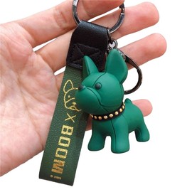 PawsFourLove Cute French Bulldog Keychain - French Bulldog Gifts for Women Frenchie Lovers (Green)