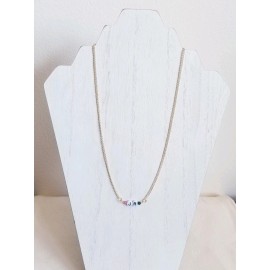 Handmade NEW!! CUSTOM NAME INITIAL Alphabet Letter Beaded Birthstone Gold Necklace