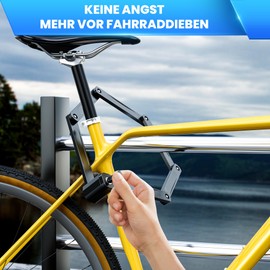 COICER Bicycle Lock Folding Lock 85 cm with 3 Keys Folding Lock for E Scooter, Bicycle and Motorcycle, Bicycle Lock High Security Including Bracket - Bike Lock, Black