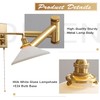 Magiroz Vintage Milk Glass Wall Sconce Modern Rushed Brass Swing