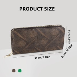 Energather Women's Wallets, PU Leather Ladies Wallets Credit Card Holder for Women, Large Capacity Womens Card Holder Womens Wallet with Zipper for Cards, Cash, Receipt (Brown)