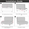 TIANSHU Sofa Cover, 2 Seats, Armless, Chair Cover, Solid, Vertical