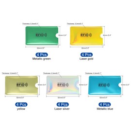 PATIKIL RFID Blocking Colorful Credit Card Sleeves,20 Pack Contactless Protector Holder for NFC Purse, 5 Colors