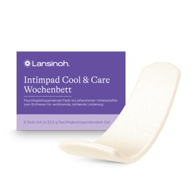 Lansinoh Intimpad Cool & Care - Maximum Cooling Comfort & Care in the Puerperium - Moisturising Gel Pads with Organic Aloe Vera and Witch Hazel - Pack of 8