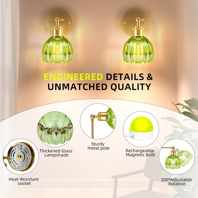 Battery Operated Wall Sconce with Remote Control, Wireless Wall sconces