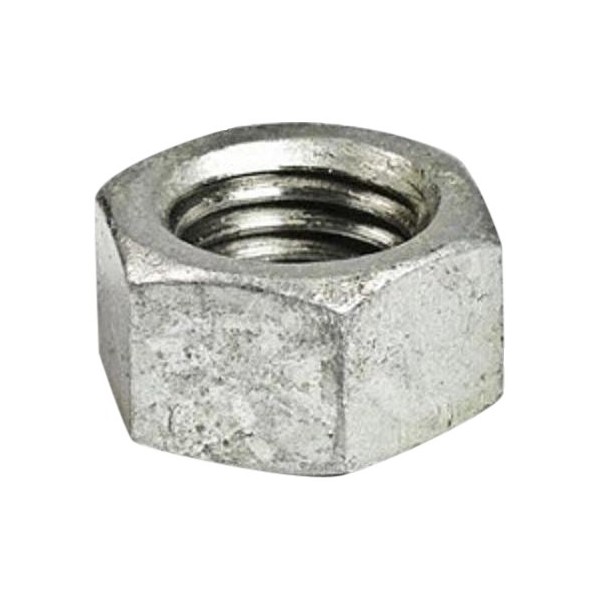 Steel Hex Nut, Hot-Dipped Galvanized Finish, Grade 2, ASME B18.2.2, 1/2"-13 Thread Size, 3/4" Width Across Flats, 7/16" Thick (Pack of 50)