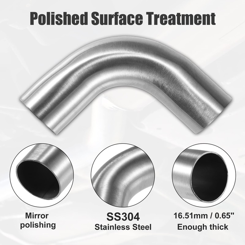 QUARKZMAN 1 Piece Exhaust Elbow Pipe 1.5 Inch Outer Diameter