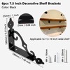 Cjueiom 6 Pcs Decorative Shelf Brackets Retro Black Shelf Support,