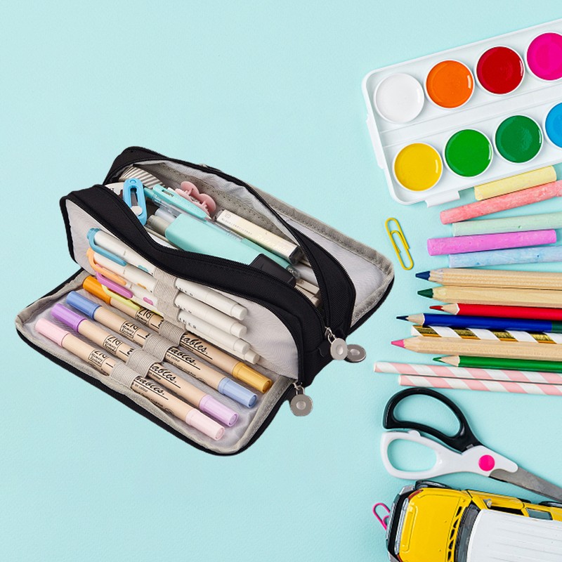 Canvas Pencil Case Large Capacity Pencil Cases Pencil Pouch with