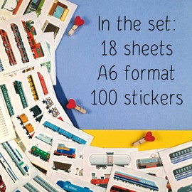 Train Stickers and Stickers, Train Party Gifts, Trains for Boys, Train Gifts for Train Lovers, Pack of 100