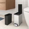 EKO Slim Small Bathroom Trash Can with Lid, Stainless Steel