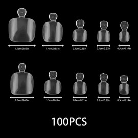 Tabanzhe False Toe nail Set-100PCS 10 Sizes Fake Toenail Tips Full Clear Full Cover Toe nails with Box Artificial Press on Nails Manicure Tools for Women Girls Nail Repair Nail Salon Nail Art DIY