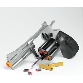 Toy Revolver Gun Soft Bullet Toy Gun, Shell Ejecting Toy Gun Pistol for Kids Boys 8-12, Educational Mode Toys for Outdoor Shooting Games Target Practice (Silver)